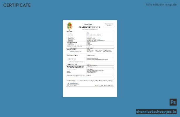 Äthiopien: Sterbeurkunde (Word- und PDF-Beispiel)